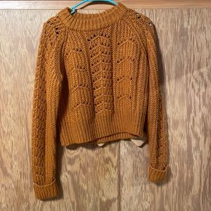 in loom burnt orange knit sweater